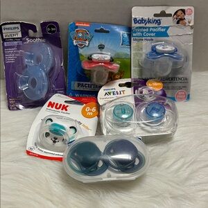 Loy Six Mixed Baby Pacifier Assortment - - Blue/Teal New in package kids